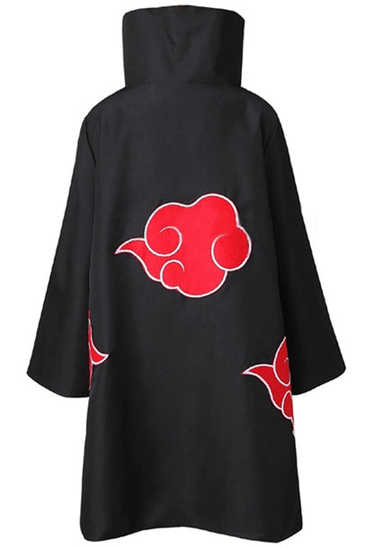 Akatsuki Uchiha Itachi Cloak for Kids & Adults Long Black Robe Cosplay Costume with Accessories