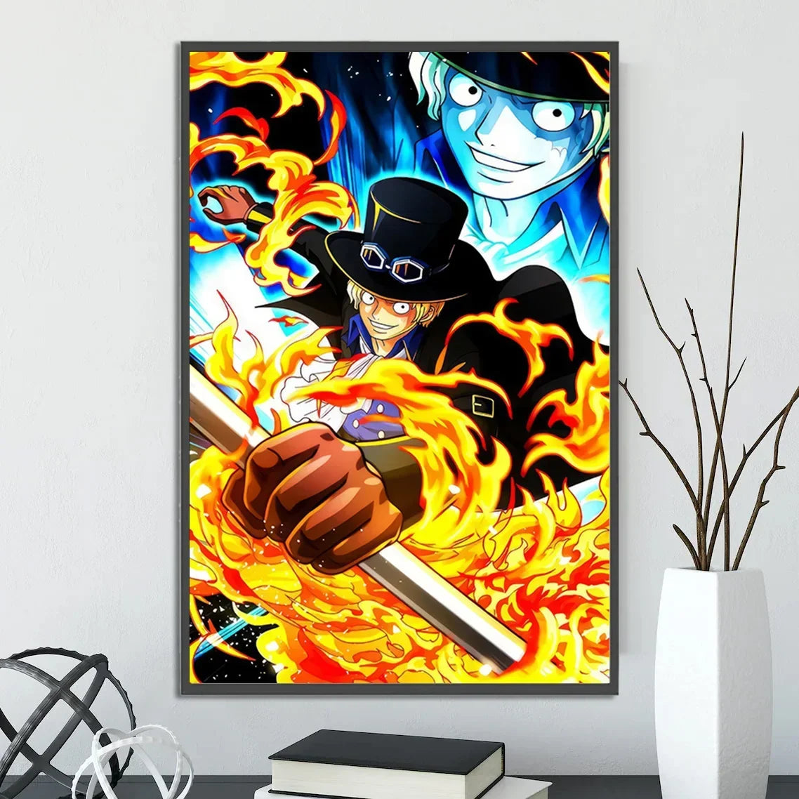 One Piece Anime Self-adhesive Poster, Anime Wall Art Wallpaper Home Decoration Painting Wall Art For Bedroom