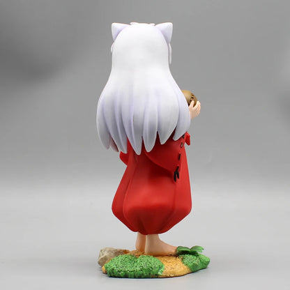 Cute Kawaii Inuyasha Anime Figures, Looking Back Pose Kawaii Chibi Doll Model Desktop Decoration 16cm