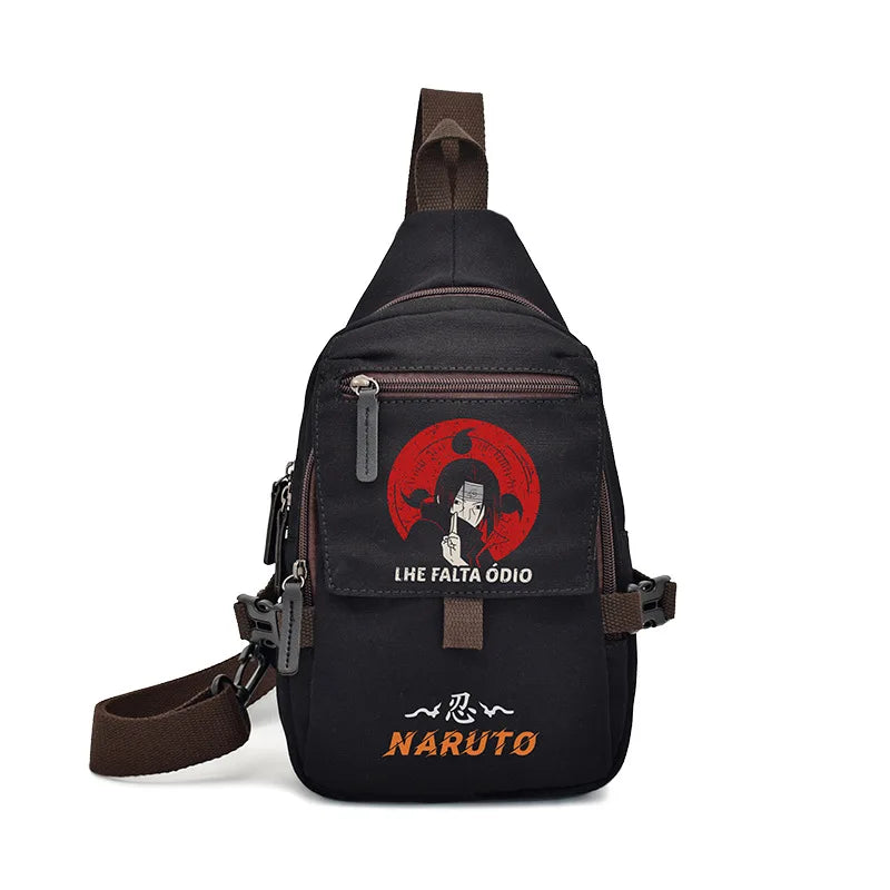 Popular Anime Style Shoulder Canvas Backpack, Luffy Naruto Dragon Ball For Students Crossbody Bag Chest Bag One Piece, Dragon Ball, Naruto, Attack on Titan 35X20CM