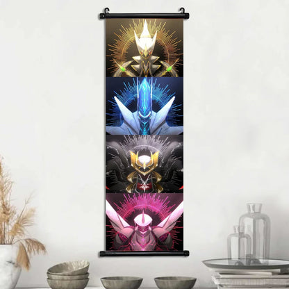 Pokemon Scroll Wall Art, Anime Posters Pikachu Eevee Modern Room Decoration Charizard Canvas Hanging Scrolls Wall Prints