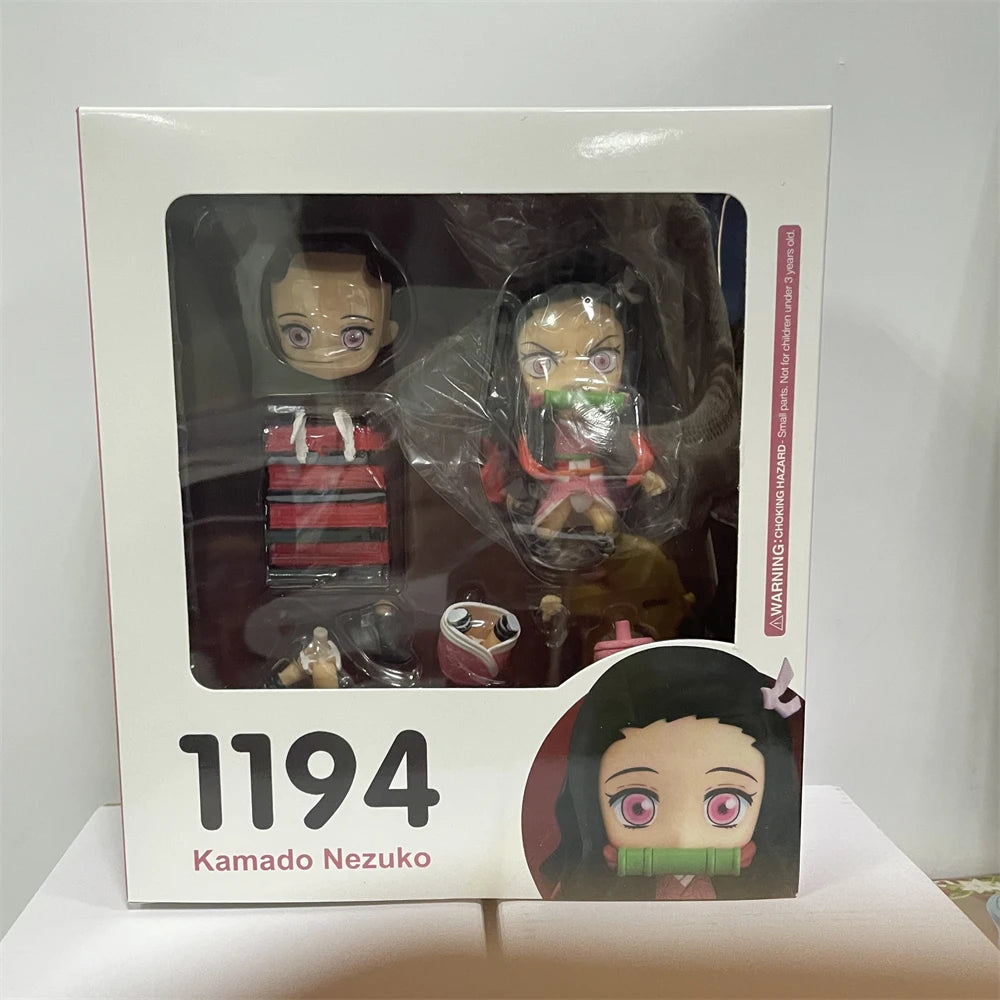 Demon Slayer Mini Anime Figurines, Inosuke, Tanjirou, Nezuko, Zenitsu, Giyuu, Regoukou, Tengen, Cute Kawaii Chibi Kimetsu no Yaiba 10 cm