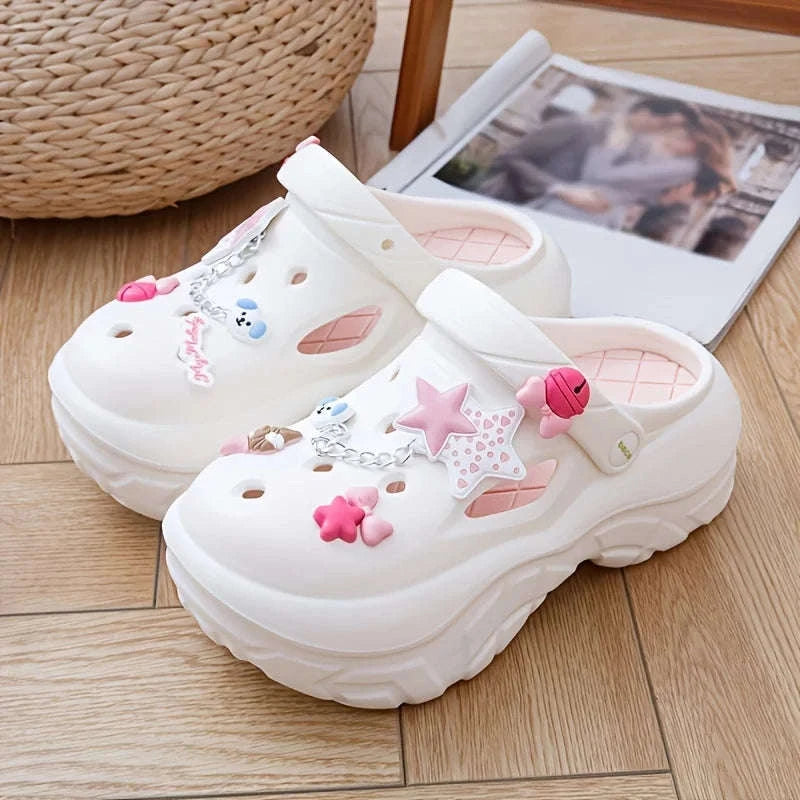 Cute Stars and Bows Summer Platform Shoes CLOUDANIMESTUDIO