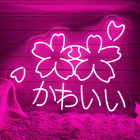 "Kawaii" Cherry Blossom Neon Sign