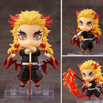 Demon Slayer Mini Anime Figurines, Inosuke, Tanjirou, Nezuko, Zenitsu, Giyuu, Regoukou, Tengen, Cute Kawaii Chibi Kimetsu no Yaiba 10 cm