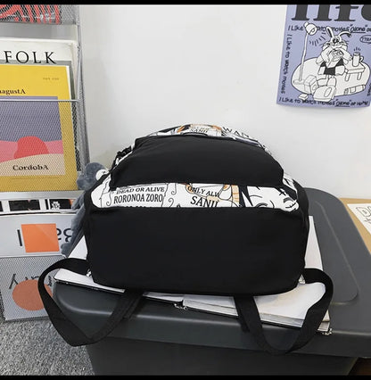 One Piece Luffy Printing Backpack Bags Anime School Bag Student Schoolbag For Men and Women
