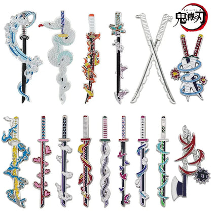 Demon Slayer Sword Keychains, Anime Kimetsu no Yaiba Tomioka Weapon Key Chains Accessories