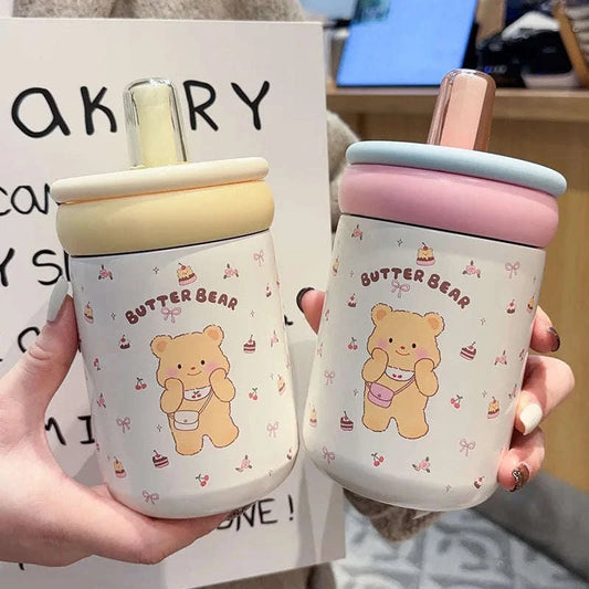 Butter Bear Thermos Cups CLOUDANIMESTUDIO