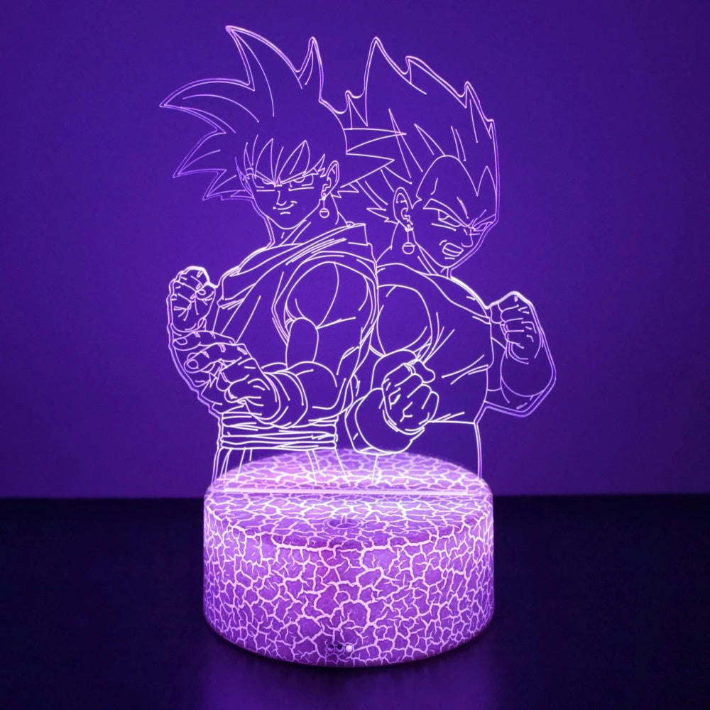 Dragon Ball Z Anime Acrylic LED Figure Lamp, Goku Vegeta Gohan Figurines Night Light
