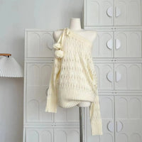 Cute Pom Poms Knit Sweater
