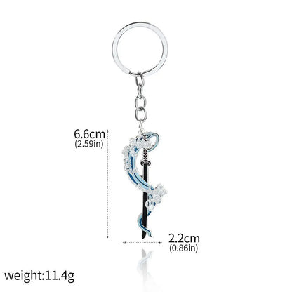 Demon Slayer Sword Keychains, Anime Kimetsu no Yaiba Tomioka Weapon Key Chains Accessories