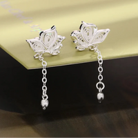 Silver Butterfly Stud Earrings