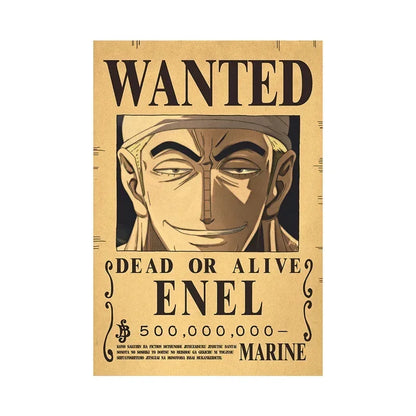 Anime One Piece Gear 5 Luffy Wanted Posters, Kids Bedroom Retro Poster Zoro Living Home Decoration Wall Art Paper Stickers