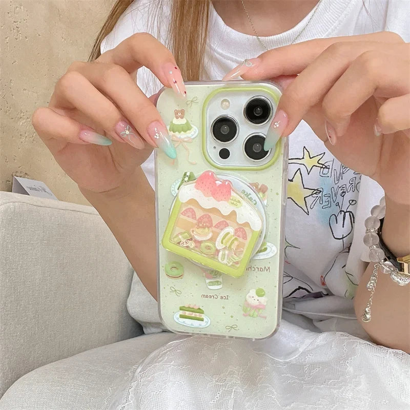 Kawaii Matcha Cake Phone Grip