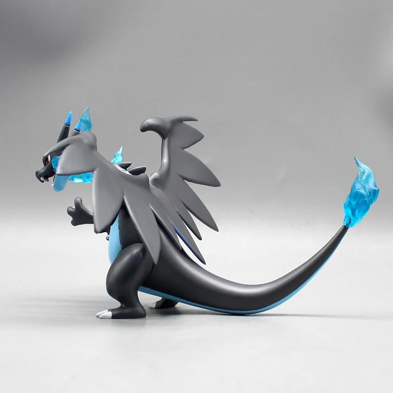 Mega Charizard X Anime Figure, Black Charizard Pokemon Anime Figurines Pvc Statue 10 CM