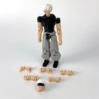 3D Printed Jujutsu Kaisen Gojo Satoru Anime Figure, Multi-Jointed Shapeshift Action Figurine Toys 14 CM