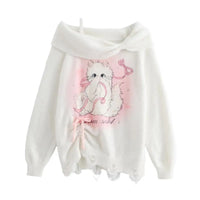 Pretty Kitty Off Shoulder Sweater