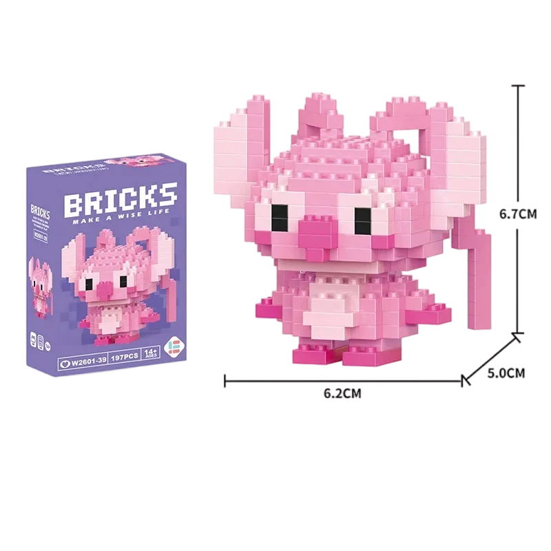 LiLo Stitch Toys Building Blocks Pikachu Anime Cartoon Character Model Puzzles