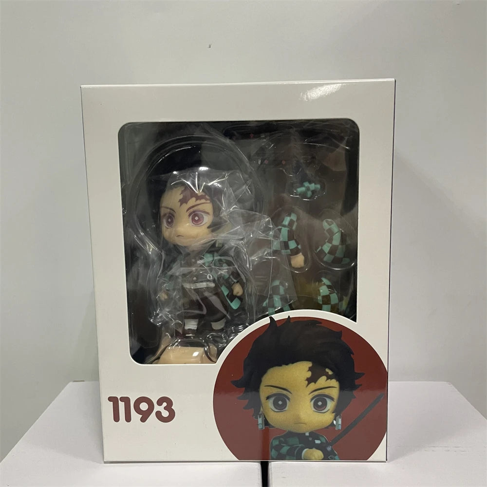 Demon Slayer Mini Anime Figurines, Inosuke, Tanjirou, Nezuko, Zenitsu, Giyuu, Regoukou, Tengen, Cute Kawaii Chibi Kimetsu no Yaiba 10 cm