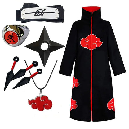 Naruto Shippuden Anime Cosplay Akatsuki Ninja Hokage Costume Itachi Sasuke