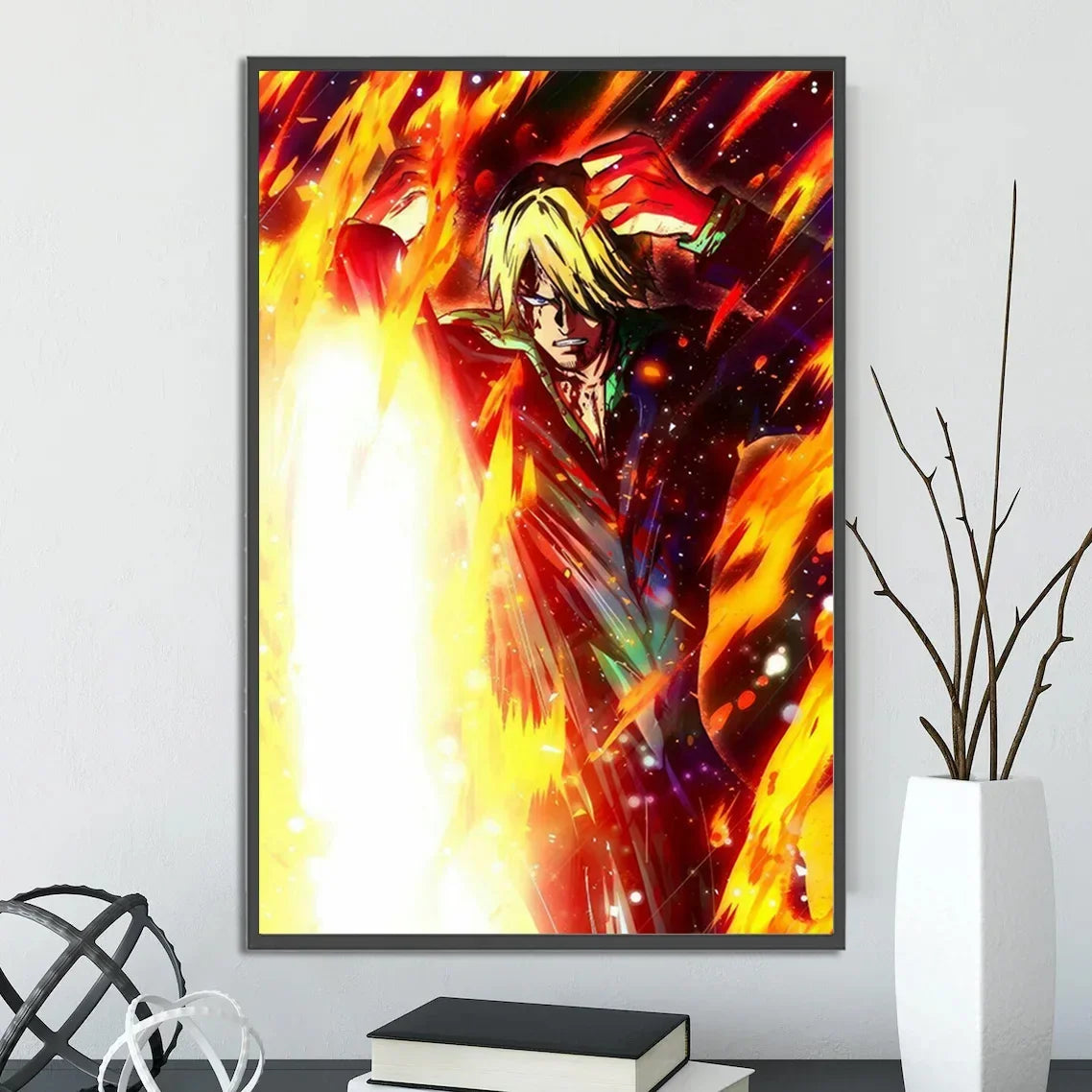 One Piece Anime Self-adhesive Poster, Anime Wall Art Wallpaper Home Decoration Painting Wall Art For Bedroom