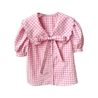 Gingham Peter Pan Collar Shirt