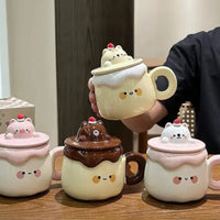 Kawaii Animal Pudding Ceramic Mugs