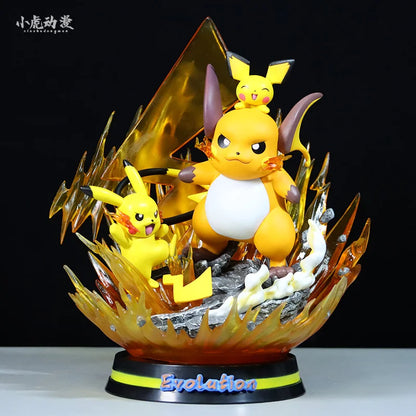 Pokemon Evolution LED Anime Figures, PVC Statue Model Toy Collections 20-35cm