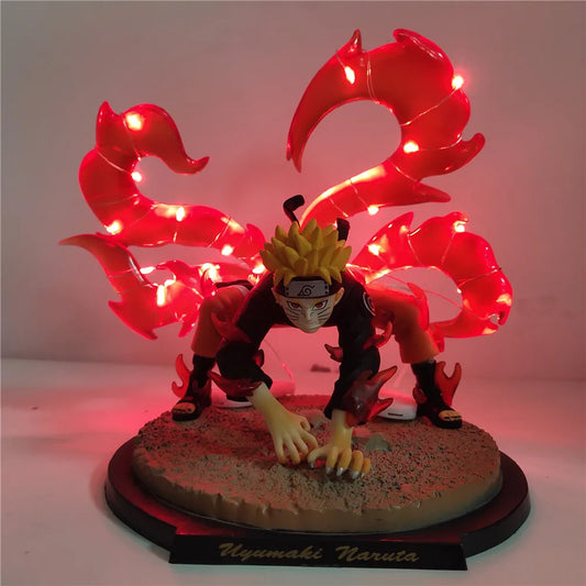 Naruto Uzumaki Bijuu Form LED Anime Figure, Naruto Shippuden Collectible Decor 15 cm