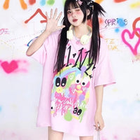 KOSAHIKI Pink Harajuku Graphic T-shirt