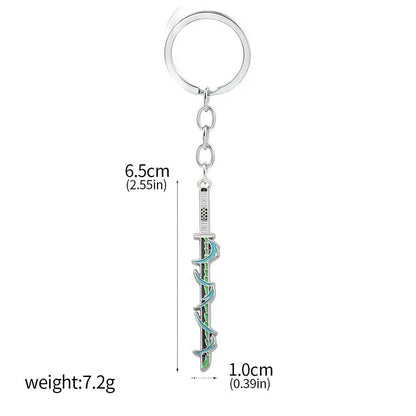 Demon Slayer Sword Keychains, Anime Kimetsu no Yaiba Tomioka Weapon Key Chains Accessories