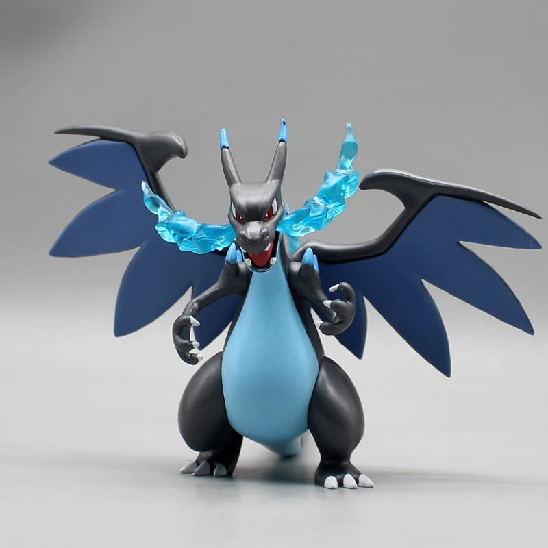 Mega Charizard X Anime Figure, Black Charizard Pokemon Anime Figurines Pvc Statue 10 CM