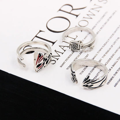 Anime Bleach Cosplay Ring Kurosaki Ichigo Metal Adjustable Unisex Rings Jewelry Accessories