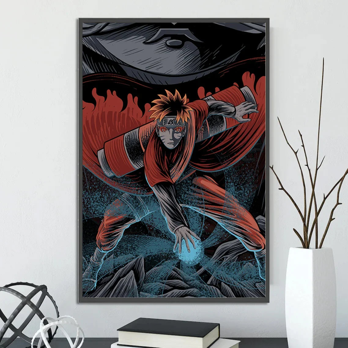 Naruto Shippuden Hot Japanese Self-adhesive Poster, Anime Wallpaper Sasuke Kakashi Itachi Madara and More Wall Art Wall Decors