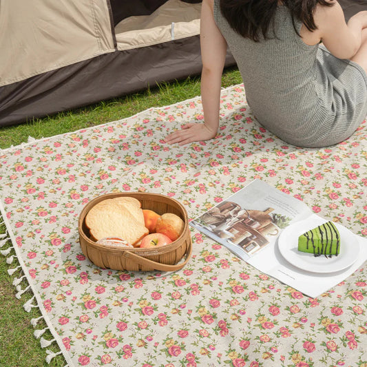 Cute Floral Cottagecore Picnic Blanket