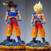 Super Saiyan SSJ Goku Anime Figure, Dragon Ball Z Switchable Heads Variants Figurines 35 CM CLOUDANIMESTUDIO