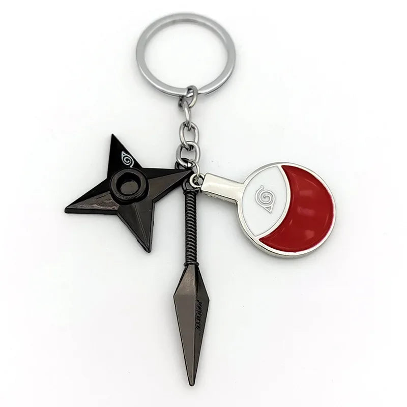 Naruto Shippuden Keychains Toy Kunai Shuriken Konoha Anime Key Chains Accessories Gift