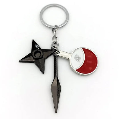 Naruto Shippuden Keychains Toy Kunai Shuriken Konoha Anime Key Chains Accessories Gift