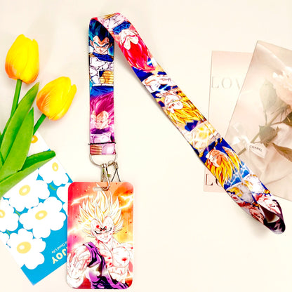 Dragon Ball Credential Holder Anime Lanyards Neck Strap For Card Badge Keychain Accessories