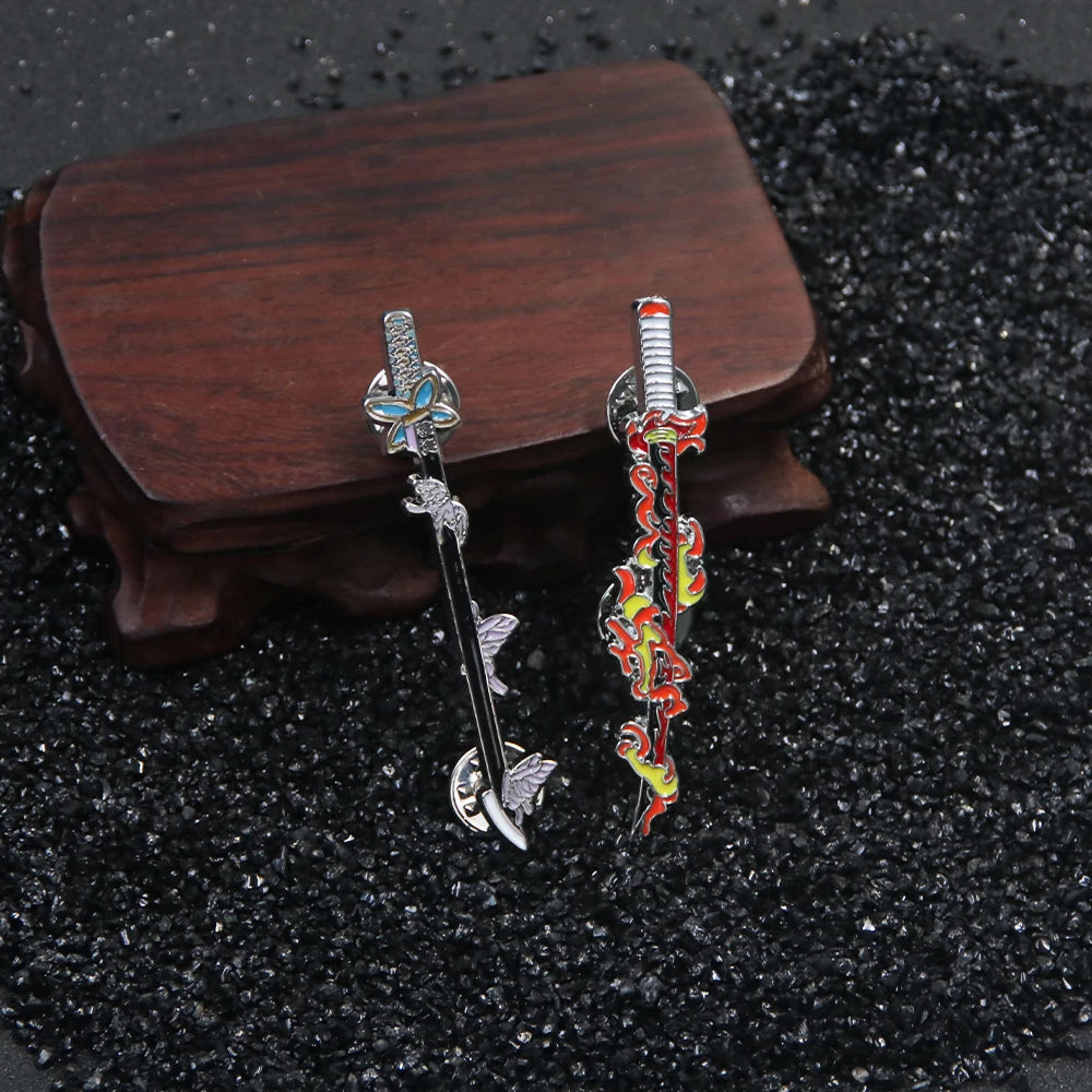 Demon Slayer Sword Keychains, Anime Kimetsu no Yaiba Tomioka Weapon Key Chains Accessories
