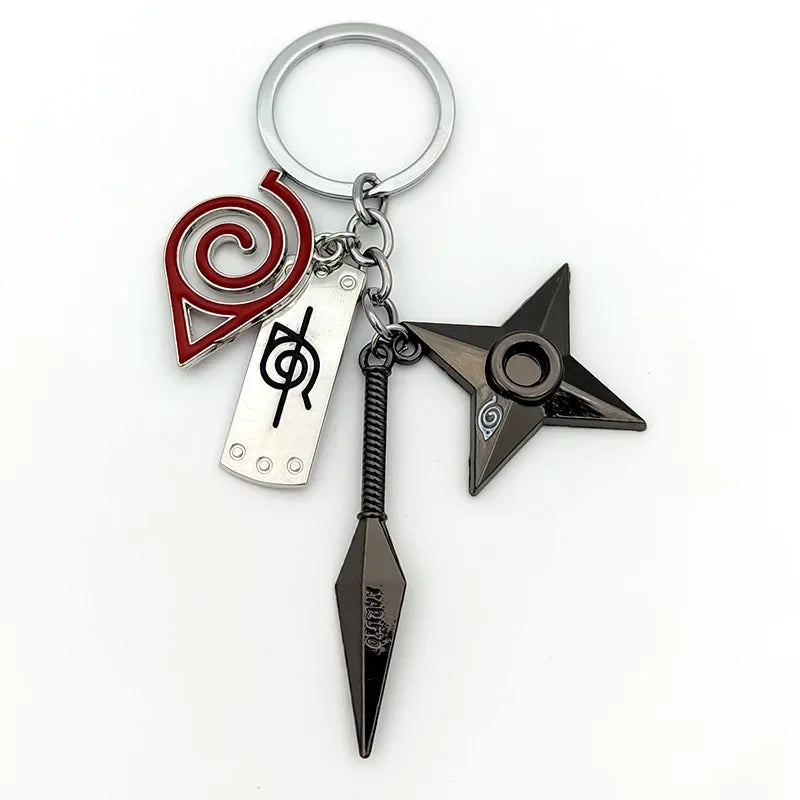 Naruto Shippuden Keychains Toy Kunai Shuriken Konoha Anime Key Chains Accessories Gift
