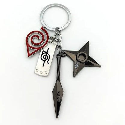 Naruto Shippuden Keychains Toy Kunai Shuriken Konoha Anime Key Chains Accessories Gift