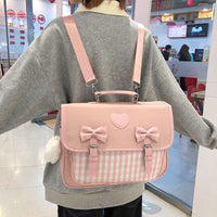 Gingham School Bag CLOUDANIMESTUDIO