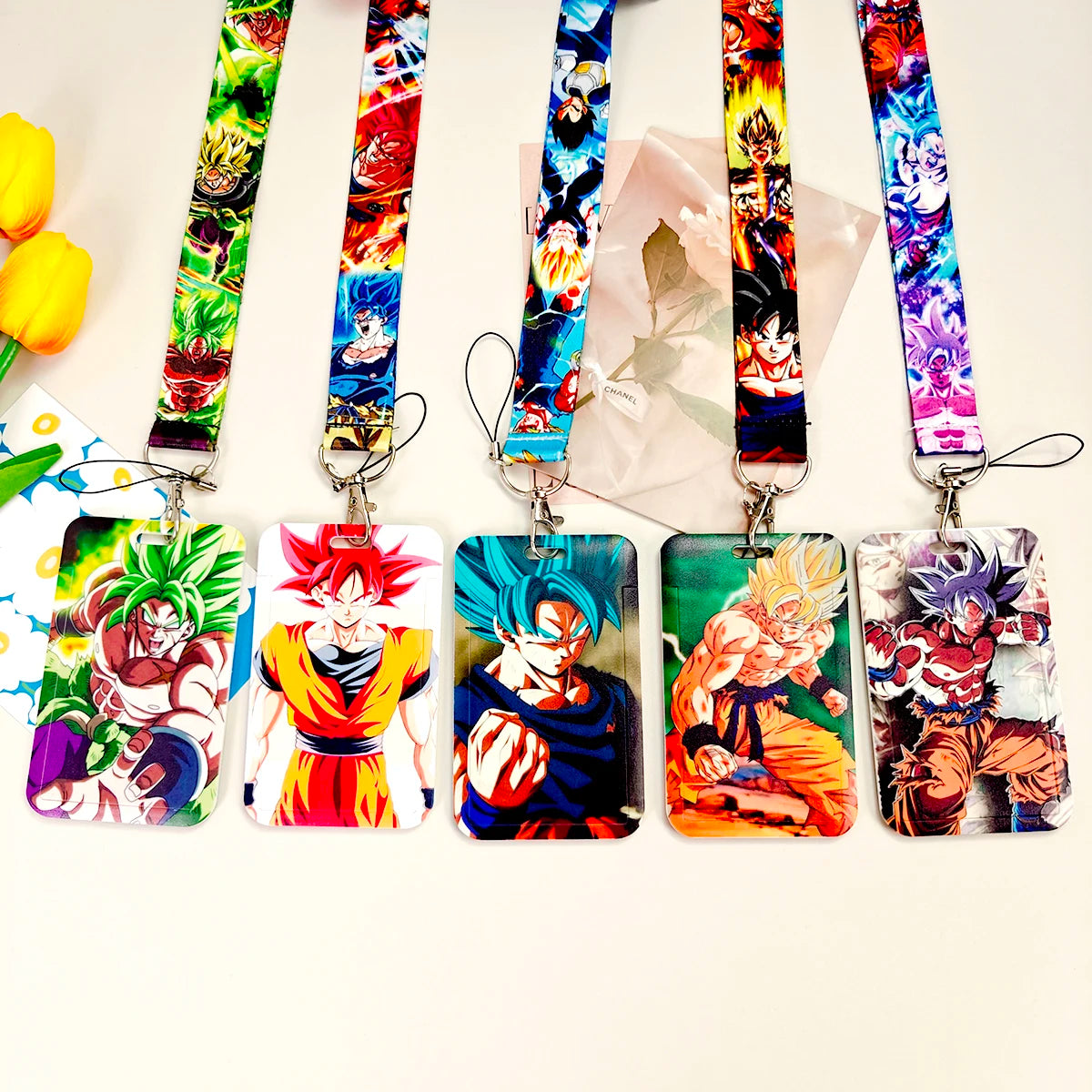 Dragon Ball Credential Holder Anime Lanyards Neck Strap For Card Badge Keychain Accessories