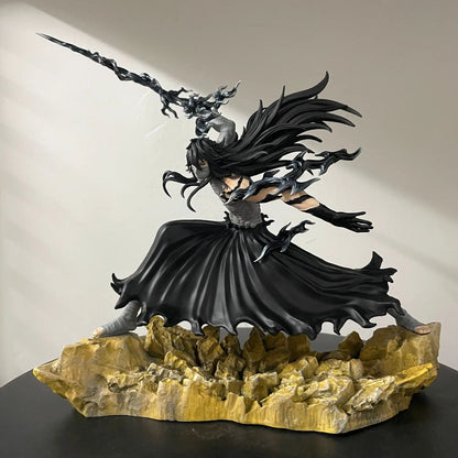 ‌Bleach Anime Figurines Ichigo Kurosaki Final Getsuga Tensho Combat Figure Model Statue 24 CM