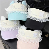 Kawaii Confused Kitty Summer Visor CLOUDANIMESTUDIO