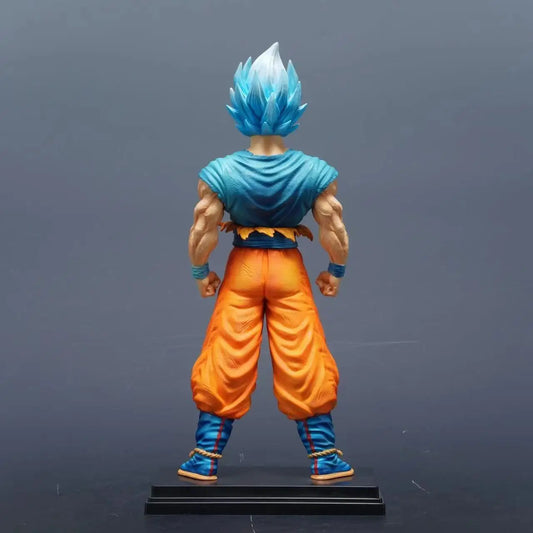 Super Saiyan Blue Son Goku Replacable Heads Anime Figures, Dragon Ball Z Action Figurines PVC 30 CM