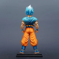 Super Saiyan Blue Son Goku Replacable Heads Anime Figures, Dragon Ball Z Action Figurines PVC 30 CM