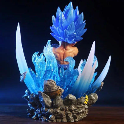 Goku Ultra Instinct and Vegeta Super Saiyan Blue LED Mini Figure, Dragon Ball Super Figurines 10 CM