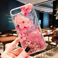 Sakura Liquid Glitter iPhone Case